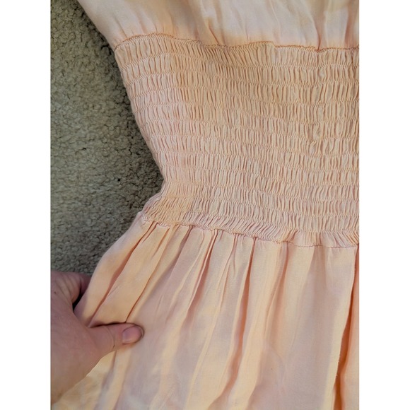 Melissa Odabash Women's Skyler Beach Dress Pink Smocked Waist Tassel Mini- S - Picture 8 of 9